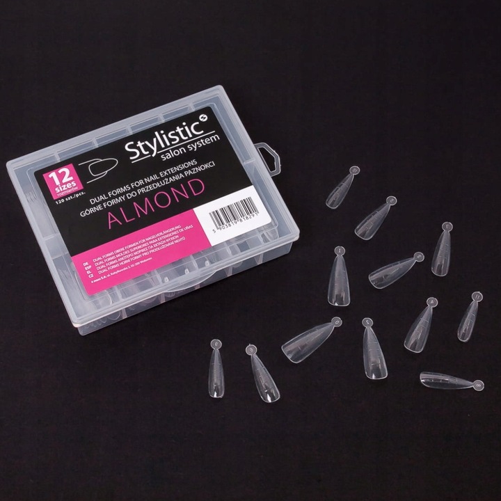 Claresa Stylistic Górne Formy do akrylożelu dual form Almond 120szt Migdał