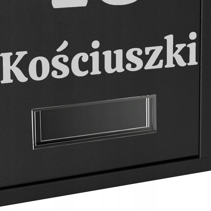 SKRZYNKA POCZTOWA NA LISTY POCZTĘ OGRODZENIE CZARNA Z NUMEREM DOMU