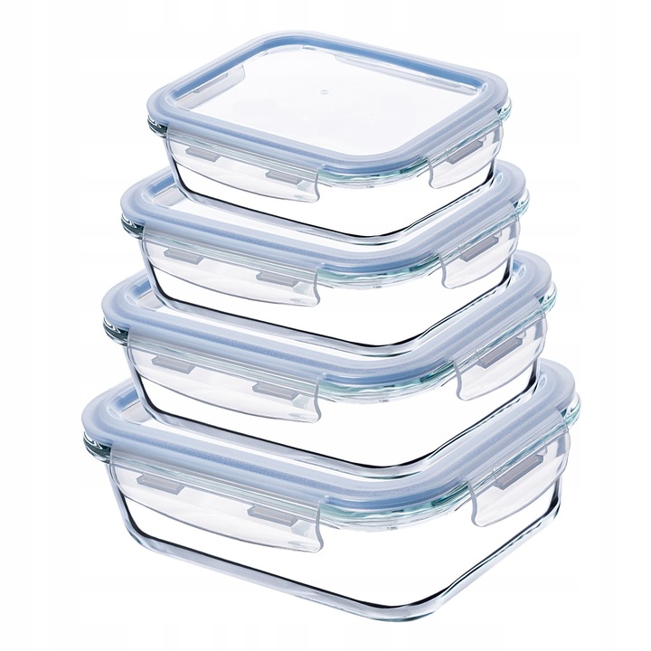 POJEMNIK NA ŻYWNOŚĆ SZKLANY ZESTAW POJEMNIKI SZKLANE POKRYWKĄ LUNCHBOX