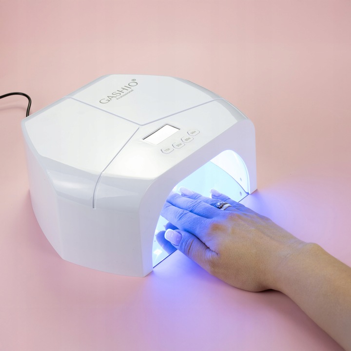 LAMPA DO PAZNOKCI UV LED DO ŻELI HYBRYDY 268W MOCNA DUAL LED LUSTRZANE DNO