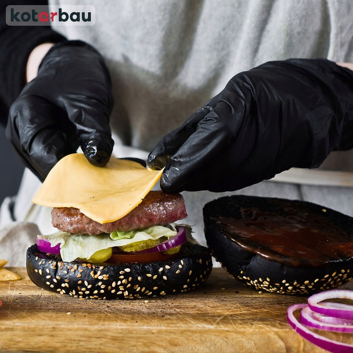 RĘKAWICE M RĘKAWICZKI JEDNORAZOWE CZARNE NITRYLOWE 100SZT NITRYL