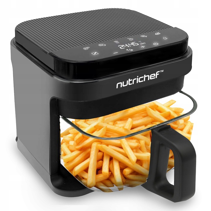 AIR FRYER FRYTKOWNICA BEZTŁUSZCZOWA 5,5L 8 PROGRAMÓW NUTRICHEF CZARNA