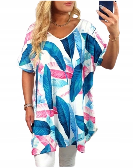 LUŹNA KOBIECA TUNIKA BLUZKA PLUS SIZE V dekolt XL/XXL różne wzory mix 700