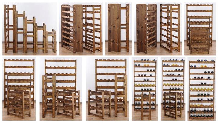 Stojak na wino regał na butelki półka 44 butelki DUŻY POJEMNY