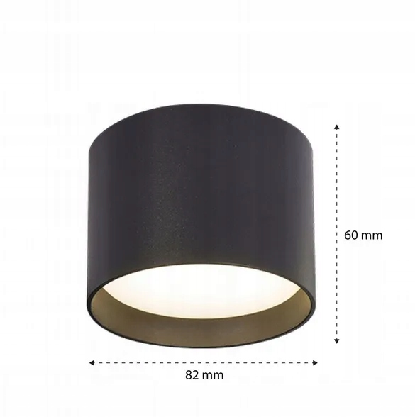 Oprawa Natynkowa Halogenowa Tuba LED Sufitowa Na Żarówkę GX53 Czarna