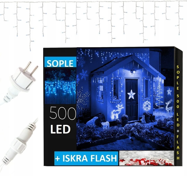 LAMPKI SOPLE 100 LED GRUBY KABEL 5,5m + FLASH