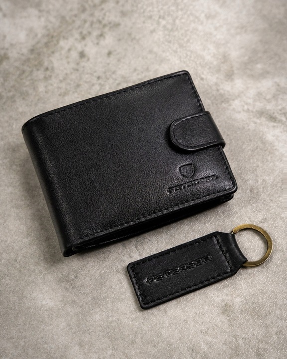 Peterson zestaw klasyczny portfel skórzany męski + brelok