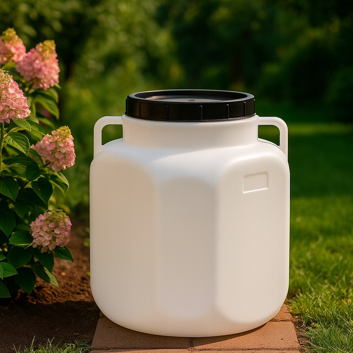 BECZKA 50L ZBIORNIK POJEMNIK NA DESZCZÓWKĘ WODĘ DO KISZENIA PLASTIKOWA