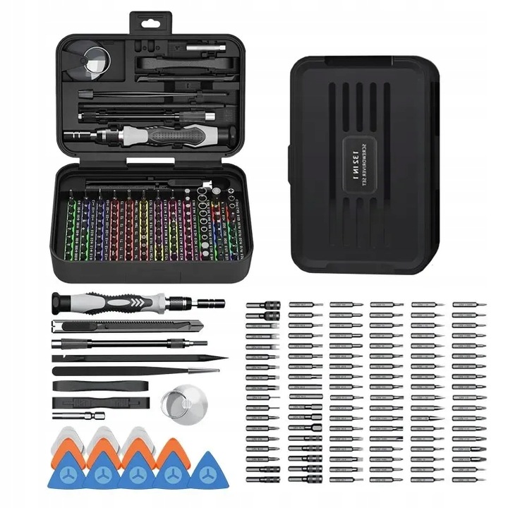 PROFESJONALNY ZESTAW narzędzi śrubokrętów wkrętaki torx bity DUŻY 132