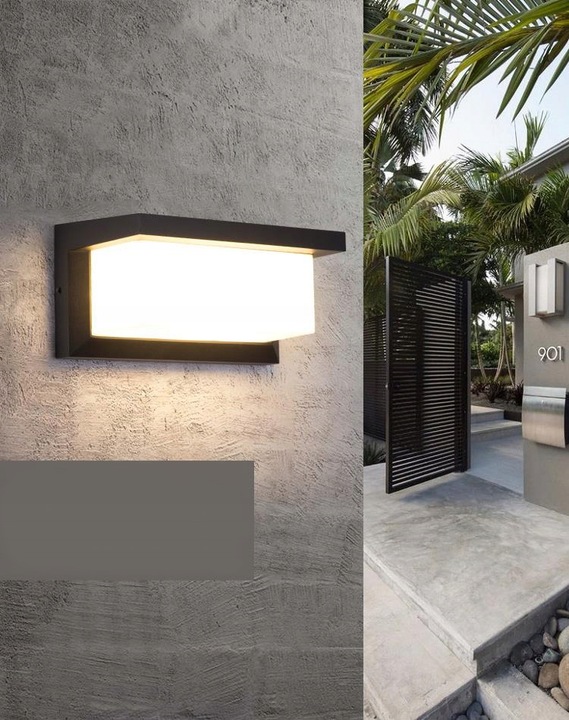 Lampa elewacyjna ogrodowa kinkiet zewnętrzny MODERN 12W LED czujnik