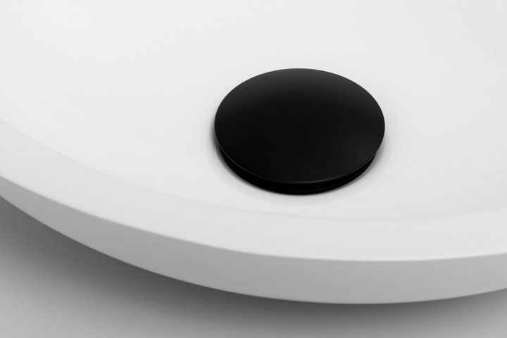 Korek klik klak z przelewem umywalkowy automatyczny czarny YOKA HOME