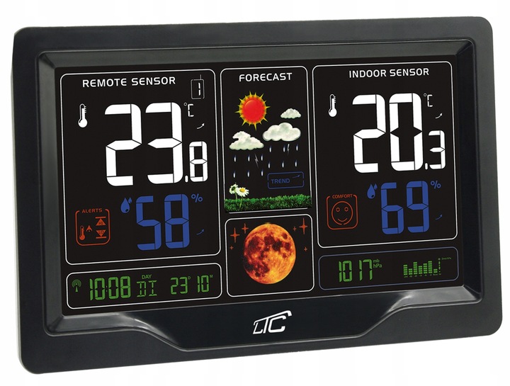 DOKŁADNA STACJA POGODOWA BEZPRZEWODOWY TERMOMETR WILGOTNOŚĆ PROGNOZA