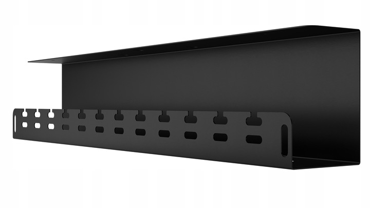 Organizer Uchwyt Maskownica do Kabli pod Biurko 59 cm Metal Czarny Stalflex