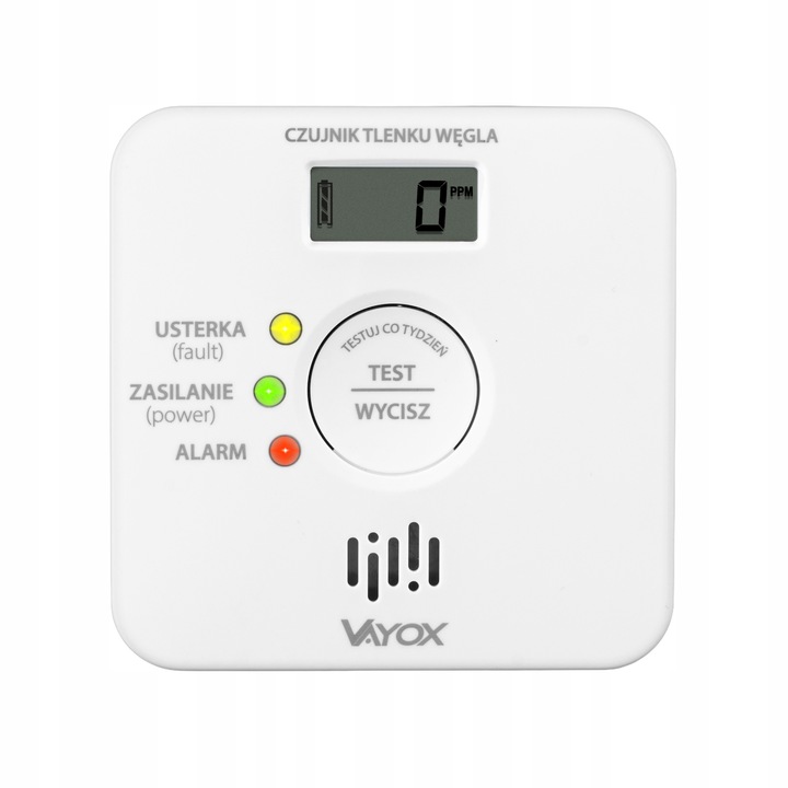 CZUJNIK CZADU DETEKTOR TLENKU WĘGLA WYKRYWACZ 10LAT ŻYWTONOŚCI 85db