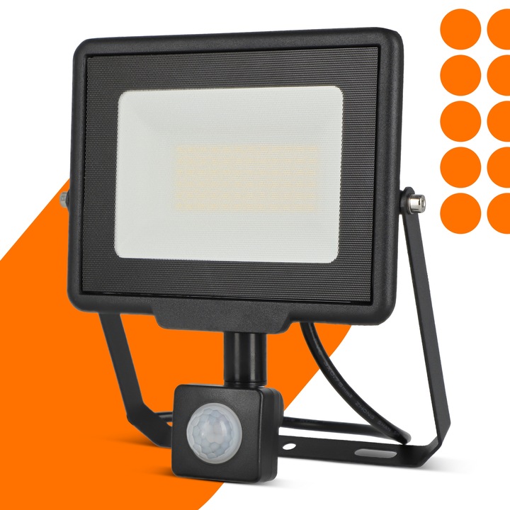 Naświetlacz LED SLIM 50W Halogen z CZUJNIK RUCHU Zmierzchu Reflektor