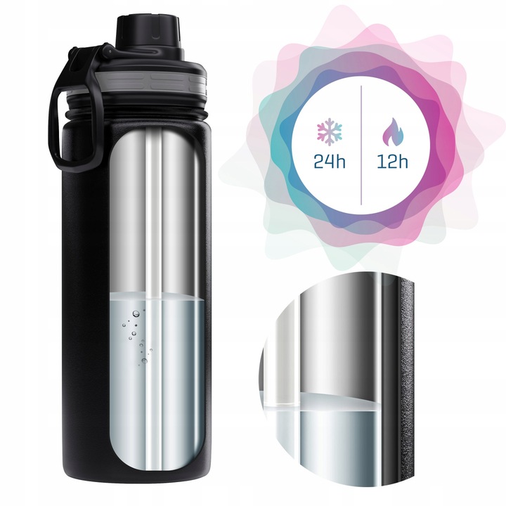 Butelka termiczna Wessper 500ml Termos na kawe herbate + wymienne ustniki