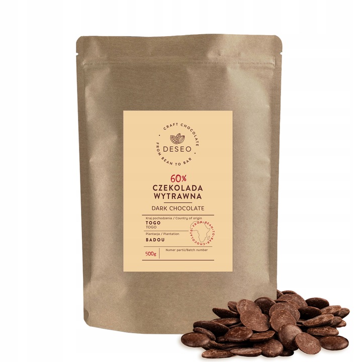 CZEKOLADA GORZKA 60% 500g DESEO DROPSY CZEKOLADOWE 60% TOGO