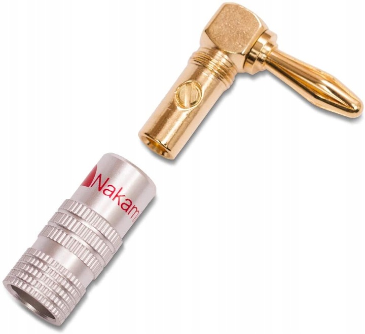 NAKAMICHI Wtyk głośnikowy bananowy kątowy HQ 4 szt