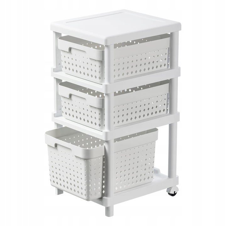 Szafka mobilna na kółkach łazienkowa z koszykami wysuwanymi regał kuchenny