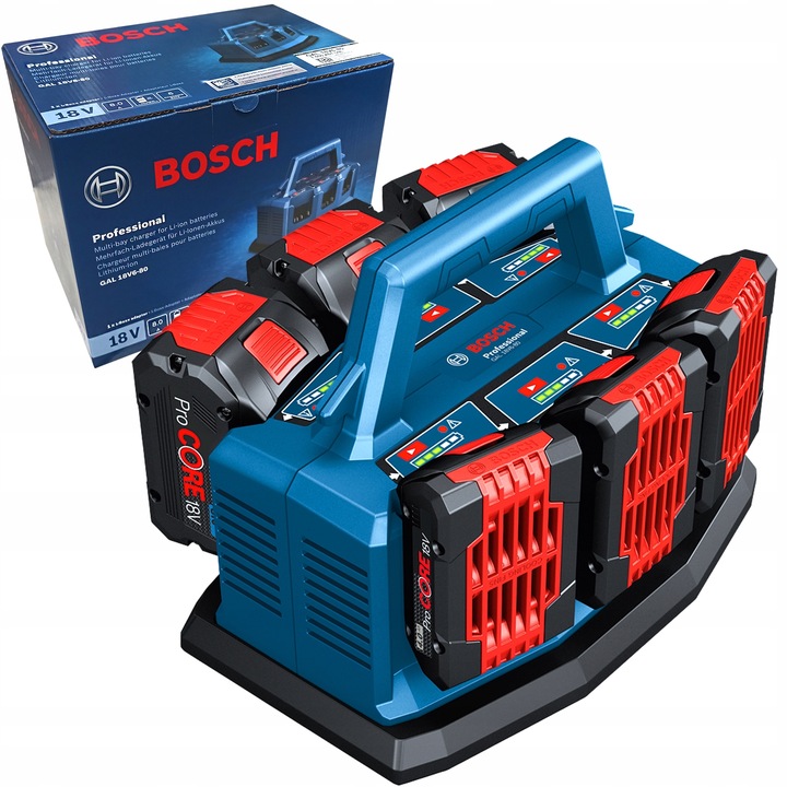 ŁADOWARKA BOSCH 6-stanowisk portów 18V GAL 18V6-80 1600A01U9L