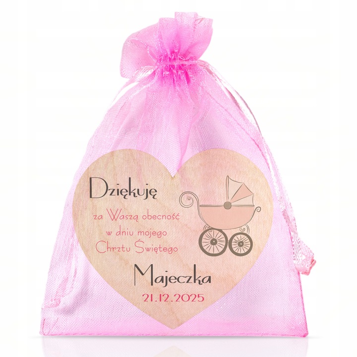 Podziękowania dla gości KOMUNIA na CHRZEST I ROCZEK URODZINY magnes 10