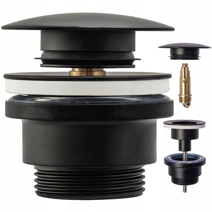 Korek Umywalkowy KLIK-KLAK Czarny Uniwersalny do Umywalki Automatyczny REA