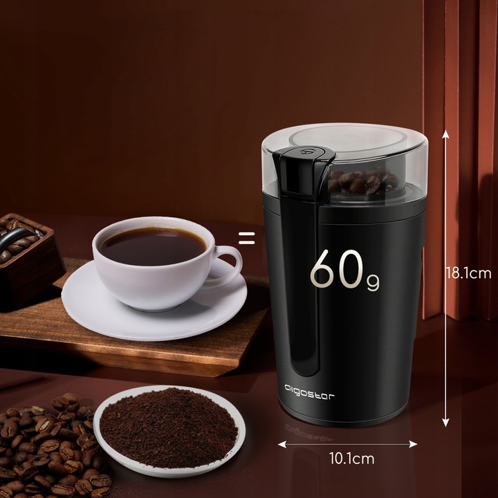 MŁYNEK ELEKTRYCZNY AIGOSTAR DO KAWY DO ZIAREN ZIÓŁ ORZECHÓW 200W