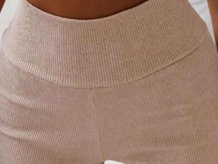 Spodenki damskie kolarki prążkowane wysoki stan modne wygodne prążek