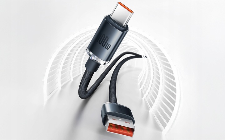 WZMACNIANY KABEL PRZEWÓD BASEUS USB USB-C 100W 6A 2M SZYBKIE ŁADOWANIE
