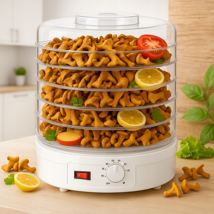 SUSZARKA SPOŻYWCZA DO GRZYBÓW OWOCÓW WARZYW REGULACJA 5 POZIOMÓW 500W