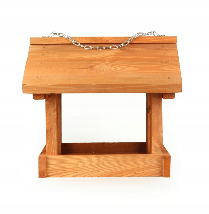 Karmnik dla ptaków zimujacych Drewniany domek budka Wiszący Łancuszek