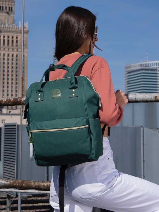 Plecak damski miejski na laptop port USB pojemny kieszenie PETERSON