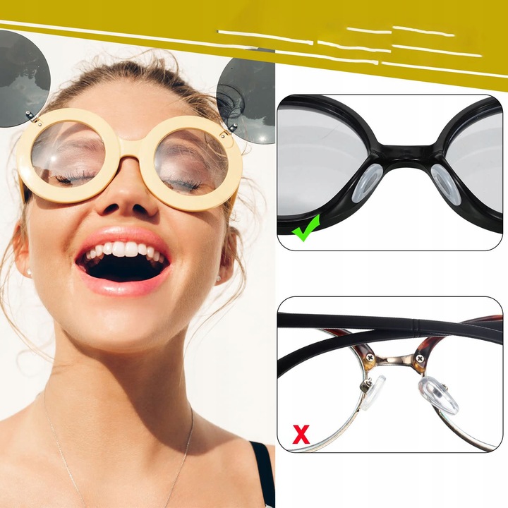 32 PAR NOSKÓW PRZYKLEJANYCH PRZEZROCZYSTYCH DO OKULARÓW 64 NOSKÓW SILIKON