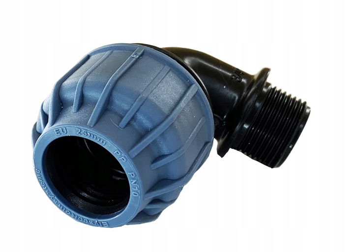 kolano Skręcane PE fi 25 x 1/2"GZ łączenie Rury Wąż Złączka Do Rury