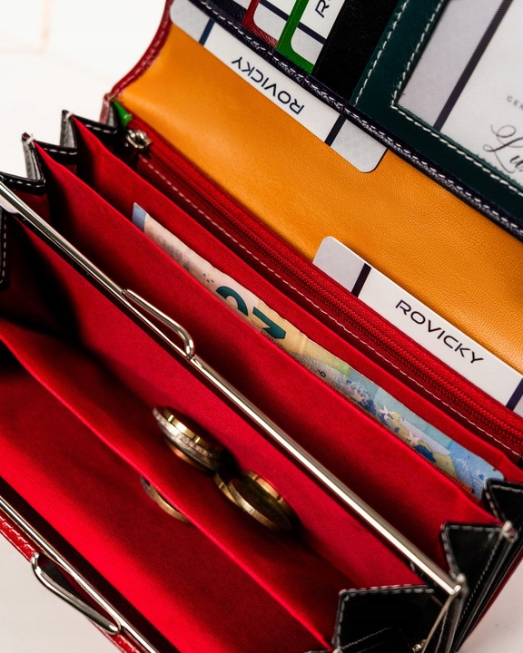 Damski portfel skórzany portmonetka RFID STOP duży pojemny Cavaldi