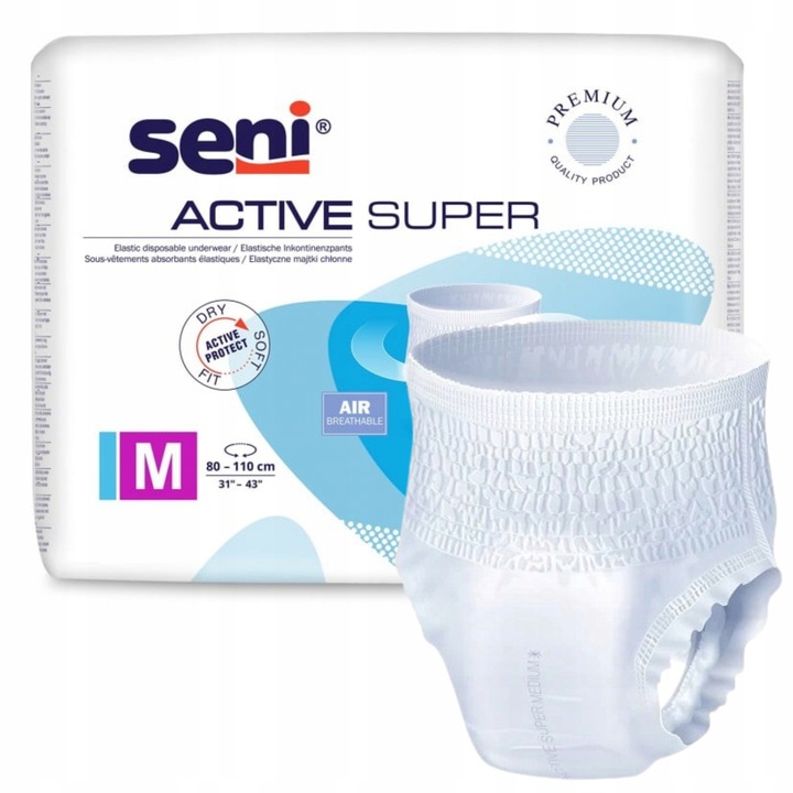 SENI ACTIVE SUPER M MAJTKI CHŁONNE WCIĄGANE DLA DOROSŁYCH 10szt