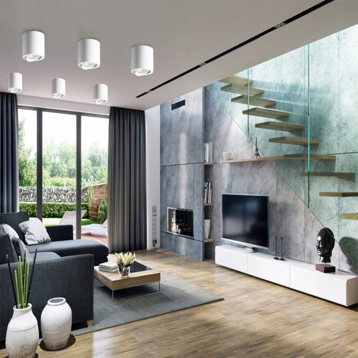 Oprawa halogenowa natynkowa GU10 Biały spot kinkiet sufitowa prosta walec