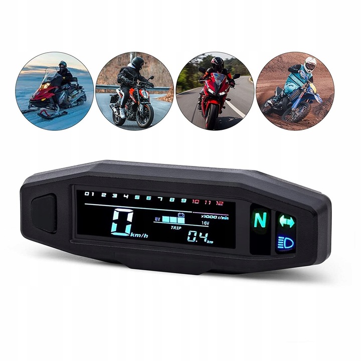 UNIWERSALNY LICZNIK CYFROWY MOTOCYKL QUAD LCD LED PRĘDKOŚCIOMIERZ SKUTER