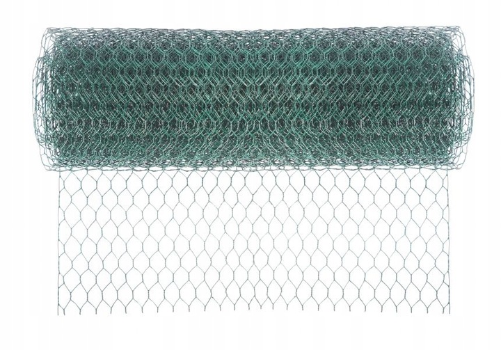 Siatka na woliery ogrodzenia Izola hexagonalna 20/0,9 25Mb Ocynk w PVC