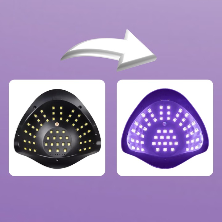 LAMPA UV DO PAZNOKCI LED 180W DO HYBRYD ŻELI MOCNA SUN X7 MAX BIAŁA LCD