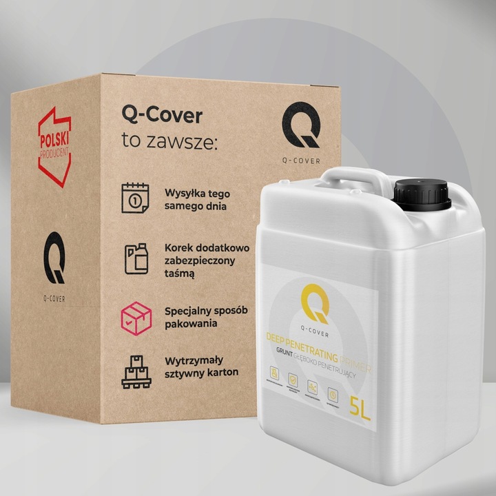 GRUNT GŁĘBOKO PENETRUJĄCY 5L DO BETONU FARBY ŚCIAN SZYBKOSCHNĄCY ZEWNĘTRZNY