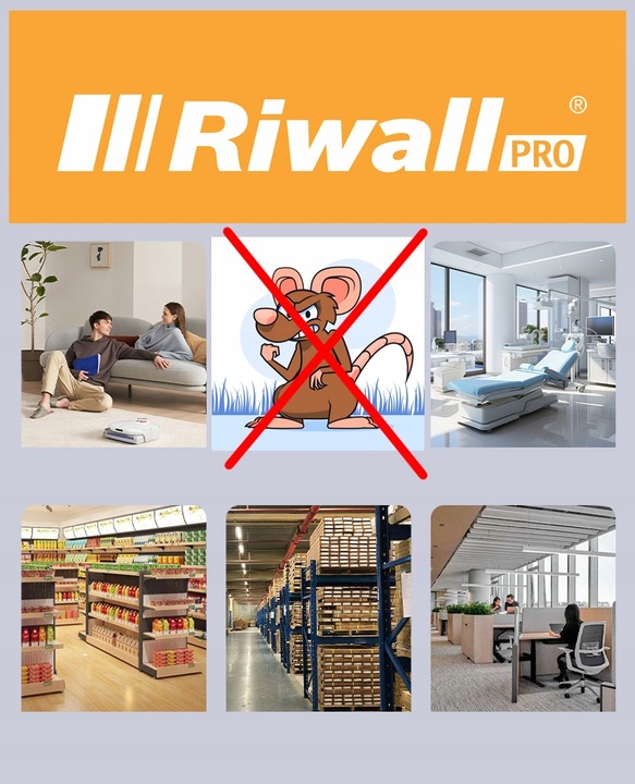 ODSTRASZACZ GRYZONI KUNY MYSZY MOCNY CZUJNIK RUCHU RIWALL RSK-01