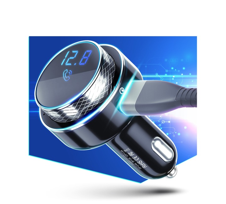 3mk Hyper Car Transmiter FM LED Bluetooth 2x USB