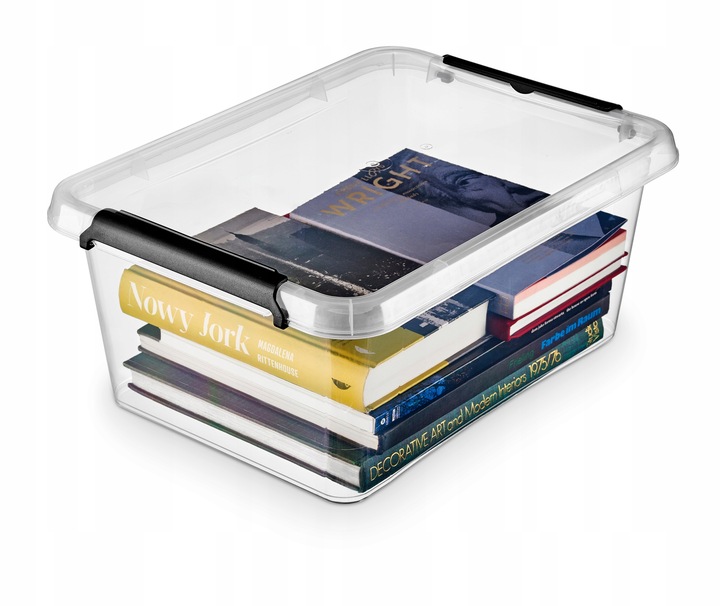 Pojemnik Plastikowy Przeźroczysty z Pokrywą 12,5L Pudełko Pudło