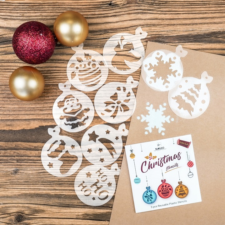 Szablony do Dekoracji KAWY i CIASTEK 9 cm Wielorazowe Zestaw 9 szt ŚWIĘTA