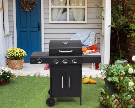 GRILL GAZOWY PALNIKI 3+1 + POKROWIEC I REDUKTOR