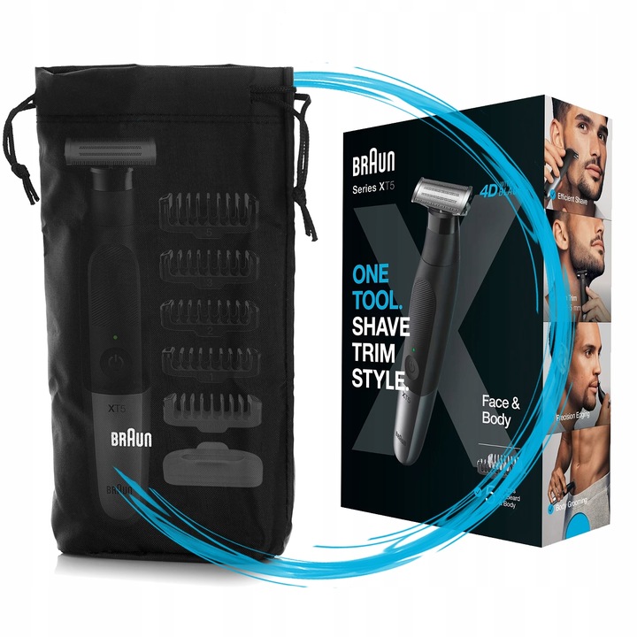 GOLARKA HYBRYDOWA TRYMER DO BRODY BRAUN 5 XT FLEX 4D 360° WET&DRY+ 2