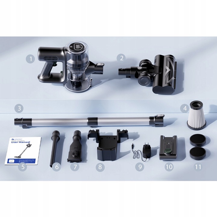 PROSCENIC P13/P12 Odkurzacz pionowy bezprzewodowy 6w1 400W 1,2L LED NOWOŚĆ