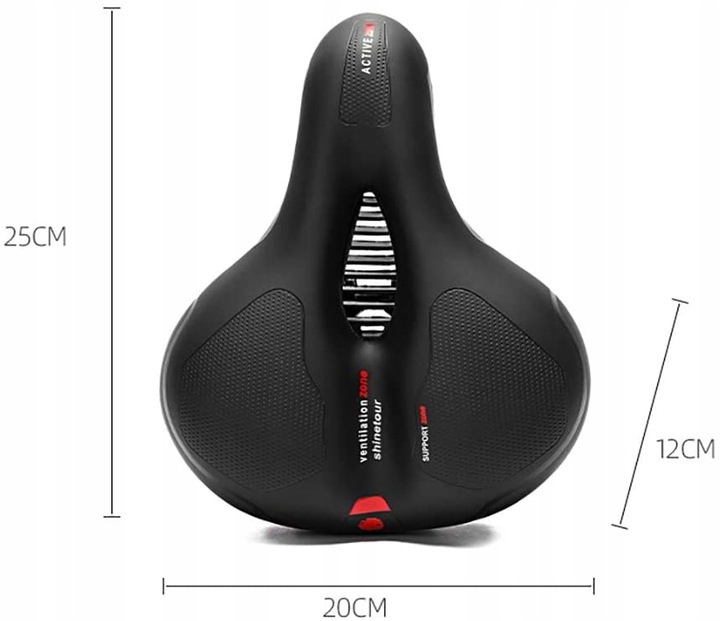 SIODEŁKO ROWEROWE ŻELOWE SZEROKIE MIĘKKIE WYGODNE Z LAMPKĄ ROWEROWĄ ROWER