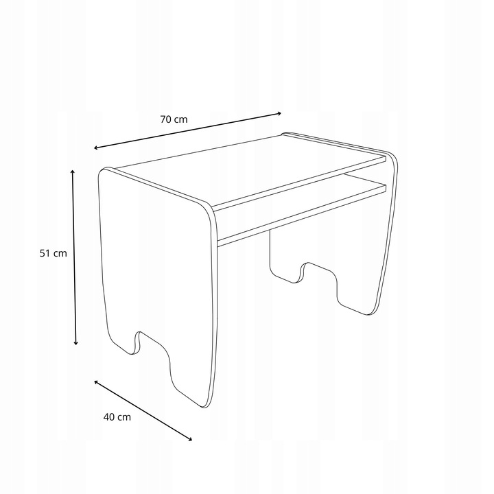 Stolik i krzesełko dla dzieci z półką - kolor biały dąb craft złoty